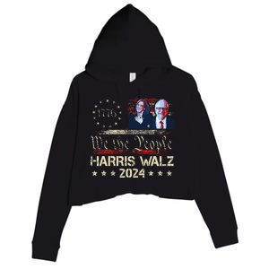 Kamala Harris Tim Walz Waltz Crop Fleece Hoodie