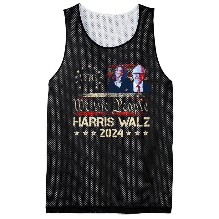 Kamala Harris Tim Walz Waltz Mesh Reversible Basketball Jersey Tank