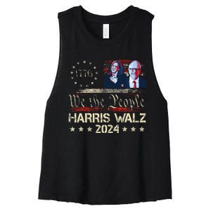 Kamala Harris Tim Walz Waltz Women's Racerback Cropped Tank