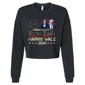 Kamala Harris Tim Walz Waltz Cropped Pullover Crew