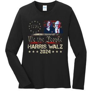 Kamala Harris Tim Walz Waltz Ladies Long Sleeve Shirt