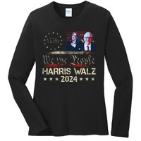 Kamala Harris Tim Walz Waltz Ladies Long Sleeve Shirt