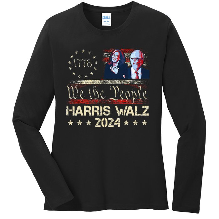 Kamala Harris Tim Walz Waltz Ladies Long Sleeve Shirt