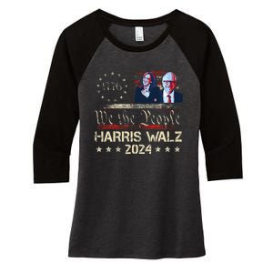 Kamala Harris Tim Walz Waltz Women's Tri-Blend 3/4-Sleeve Raglan Shirt