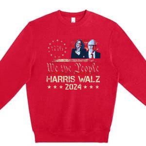 Kamala Harris Tim Walz Waltz Premium Crewneck Sweatshirt