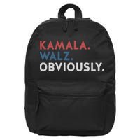 Kamala Harris Tim Walz Obviously 2024 Election 16 in Basic Backpack