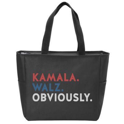 Kamala Harris Tim Walz Obviously 2024 Election Zip Tote Bag