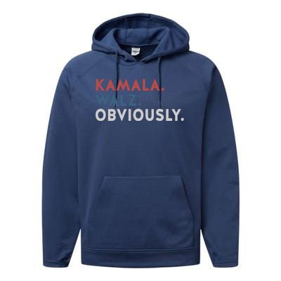 Kamala Harris Tim Walz Obviously 2024 Election Performance Fleece Hoodie