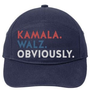 Kamala Harris Tim Walz Obviously 2024 Election 7-Panel Snapback Hat