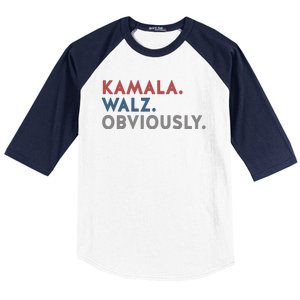 Kamala Harris Tim Walz Obviously 2024 Election Baseball Sleeve Shirt