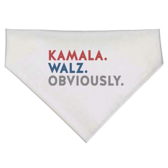 Kamala Harris Tim Walz Obviously 2024 Election USA-Made Doggie Bandana