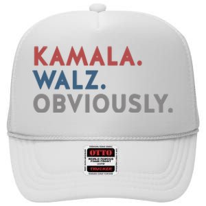 Kamala Harris Tim Walz Obviously 2024 Election High Crown Mesh Back Trucker Hat