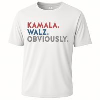 Kamala Harris Tim Walz Obviously 2024 Election Cooling Performance Crew T-Shirt