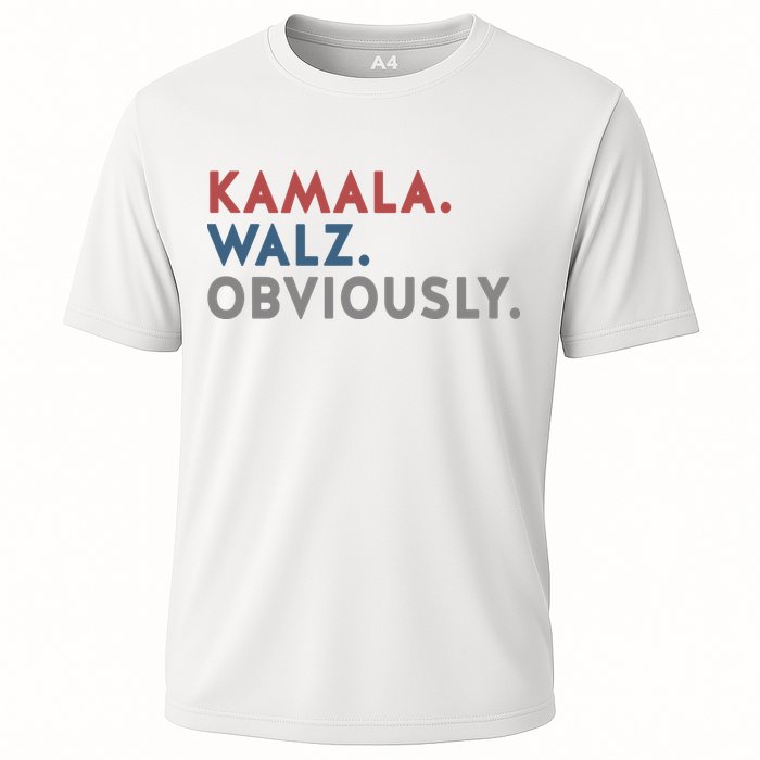 Kamala Harris Tim Walz Obviously 2024 Election Cooling Performance Crew T-Shirt