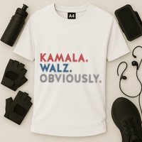 Kamala Harris Tim Walz Obviously 2024 Election Cooling Performance Crew T-Shirt