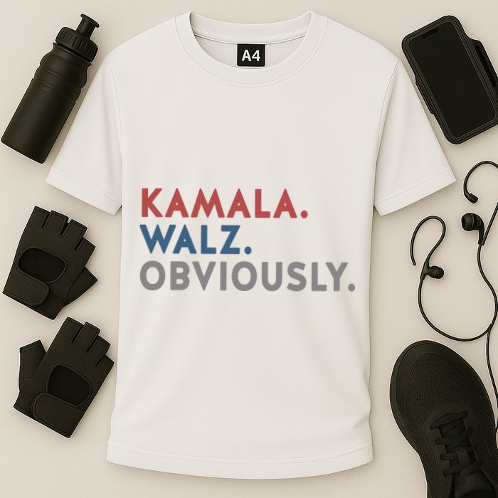 Kamala Harris Tim Walz Obviously 2024 Election Cooling Performance Crew T-Shirt