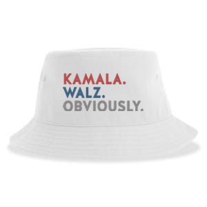 Kamala Harris Tim Walz Obviously 2024 Election Sustainable Bucket Hat