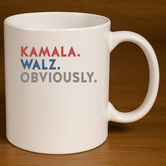 Kamala Harris Tim Walz Obviously 2024 Election 11oz C Handle Ceramic Mug