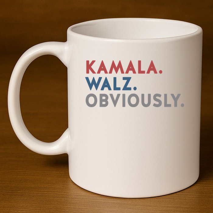 Kamala Harris Tim Walz Obviously 2024 Election 11oz C Handle Ceramic Mug