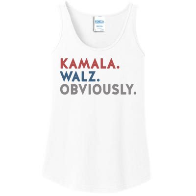 Kamala Harris Tim Walz Obviously 2024 Election Ladies Essential Tank