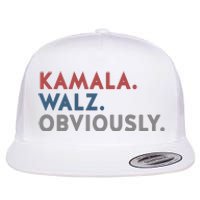 Kamala Harris Tim Walz Obviously 2024 Election Flat Bill Trucker Hat