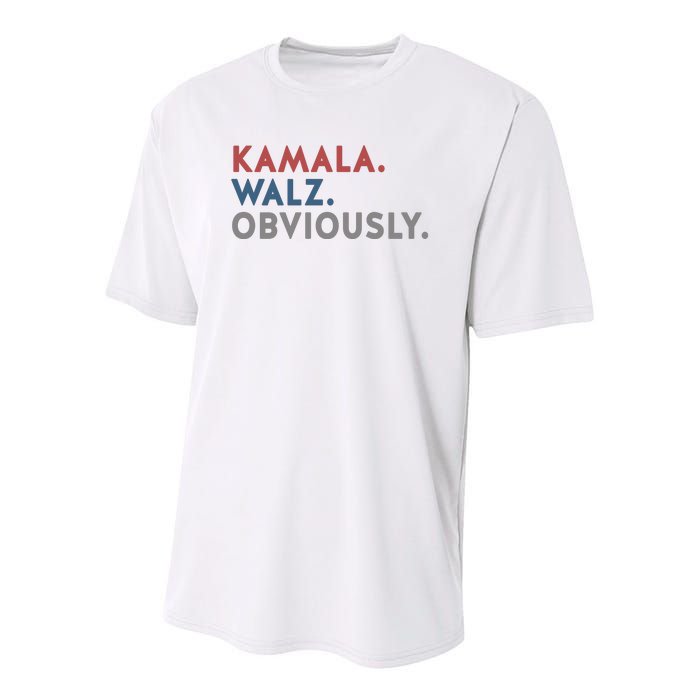 Kamala Harris Tim Walz Obviously 2024 Election Youth Performance Sprint T-Shirt