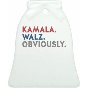 Kamala Harris Tim Walz Obviously 2024 Election Ceramic Bell Ornament