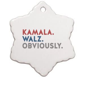 Kamala Harris Tim Walz Obviously 2024 Election Ceramic Star Ornament