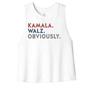 Kamala Harris Tim Walz Obviously 2024 Election Women's Racerback Cropped Tank