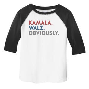 Kamala Harris Tim Walz Obviously 2024 Election Toddler Fine Jersey T-Shirt