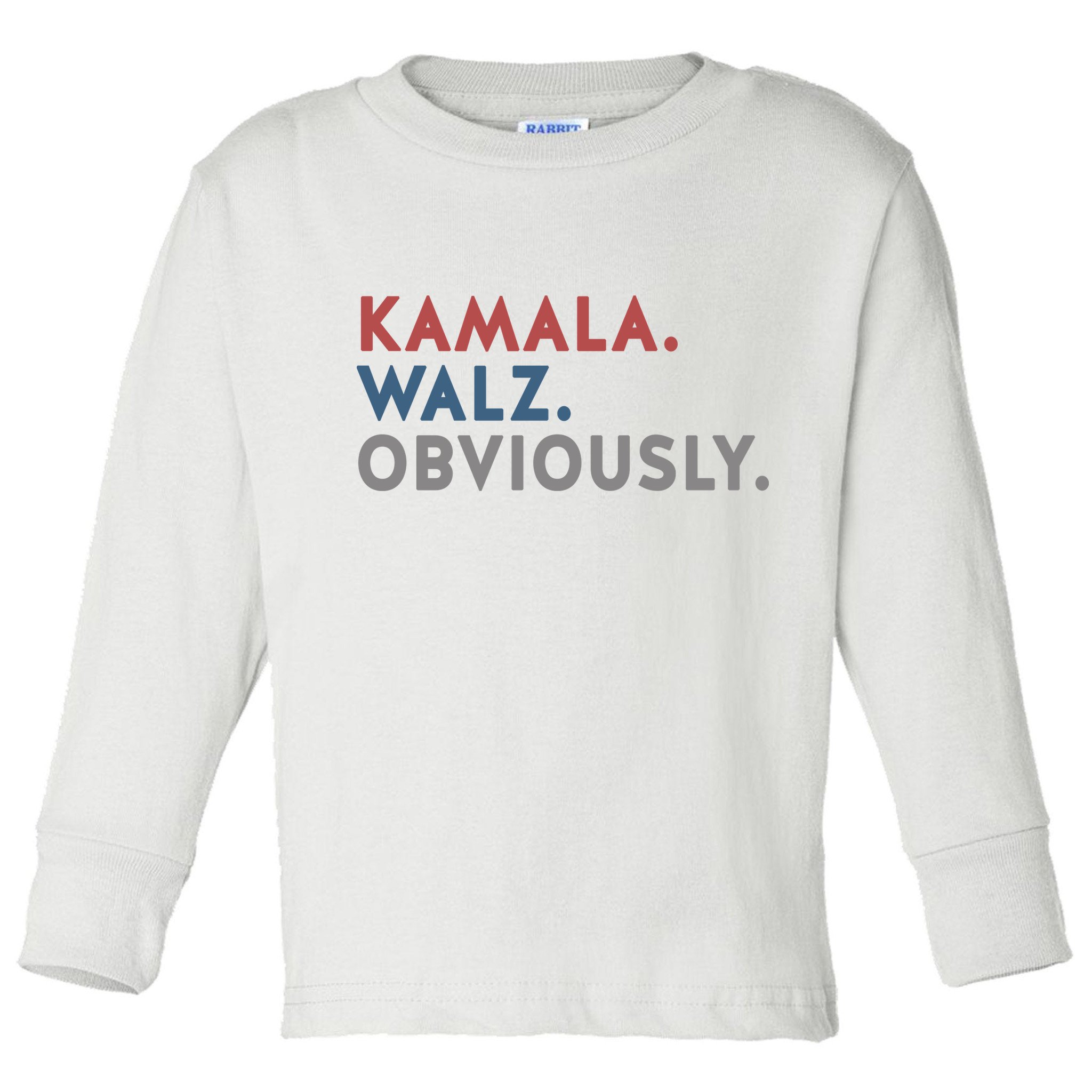 Kamala Harris Tim Walz Obviously 2024 Election Toddler Long Sleeve Shirt