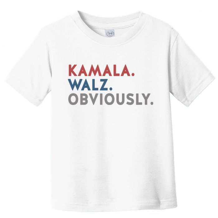 Kamala Harris Tim Walz Obviously 2024 Election Toddler T-Shirt