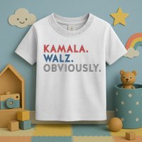 Kamala Harris Tim Walz Obviously 2024 Election Toddler T-Shirt
