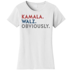 Kamala Harris Tim Walz Obviously 2024 Election Women's T-Shirt