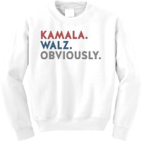 Kamala Harris Tim Walz Obviously 2024 Election Kids Sweatshirt