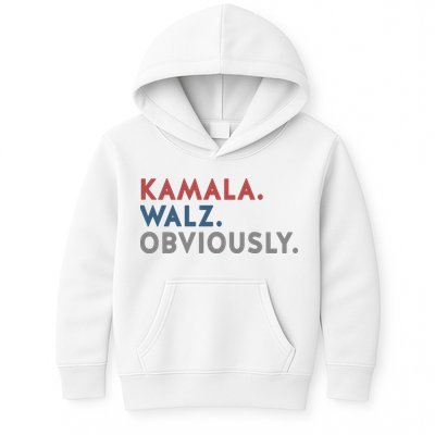 Kamala Harris Tim Walz Obviously 2024 Election Kids Hoodie