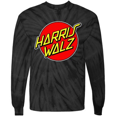 Kamala Harris Tim Walz 24 Skater 80s 90s Retro Skateboard Premium Tie-Dye Long Sleeve Shirt