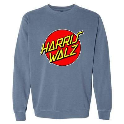 Kamala Harris Tim Walz 24 Skater 80s 90s Retro Skateboard Premium Garment-Dyed Sweatshirt