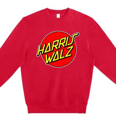 Kamala Harris Tim Walz 24 Skater 80s 90s Retro Skateboard Premium Premium Crewneck Sweatshirt