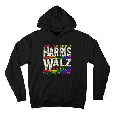 Kamala Harris Tim Walz 2024 Peace Lgbt Harris Walz Waltz Gift Hoodie