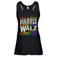 Kamala Harris Tim Walz 2024 Peace Lgbt Harris Walz Waltz Gift Ladies Essential Flowy Tank