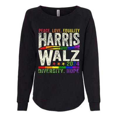 Kamala Harris Tim Walz 2024 Peace Lgbt Harris Walz Waltz Gift Womens California Wash Sweatshirt