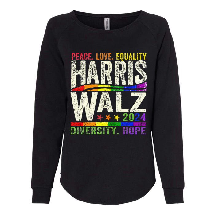 Kamala Harris Tim Walz 2024 Peace Lgbt Harris Walz Waltz Gift Womens California Wash Sweatshirt