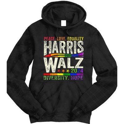 Kamala Harris Tim Walz 2024 Peace Lgbt Harris Walz Waltz Gift Tie Dye Hoodie