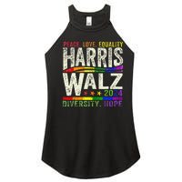 Kamala Harris Tim Walz 2024 Peace Lgbt Harris Walz Waltz Gift Women's Perfect Tri Rocker Tank