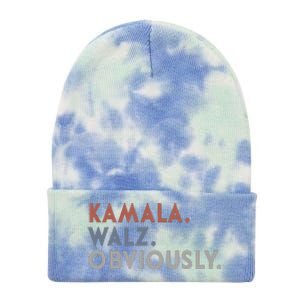 Kamala Harris Tim Walz Obviously Vote Harris Waltz 2024 Gift Tie Dye 12in Knit Beanie