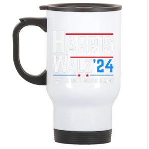 Kamala Harris Tim Walz Waltz Election Vote 2024 Gift Stainless Steel Travel Mug