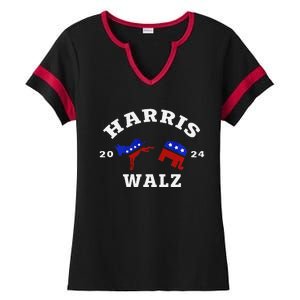 Kamala Harris Tim Waltz 2024 Ladies Halftime Notch Neck Tee