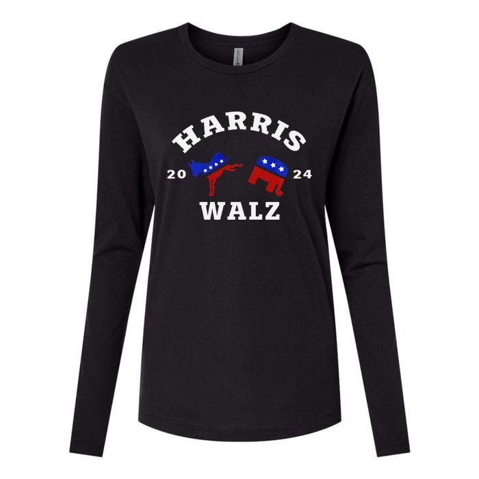 Kamala Harris Tim Waltz 2024 Womens Cotton Relaxed Long Sleeve T-Shirt