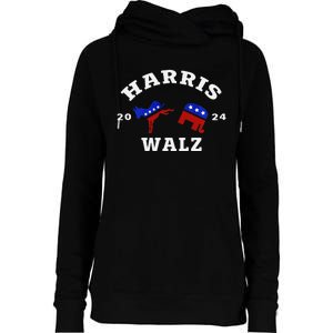 Kamala Harris Tim Waltz 2024 Womens Funnel Neck Pullover Hood